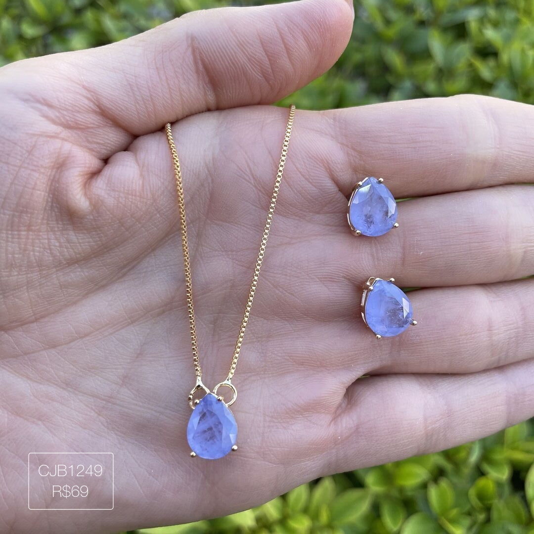 Conjunto Gota 8x10 Fusion Roxo Dourado